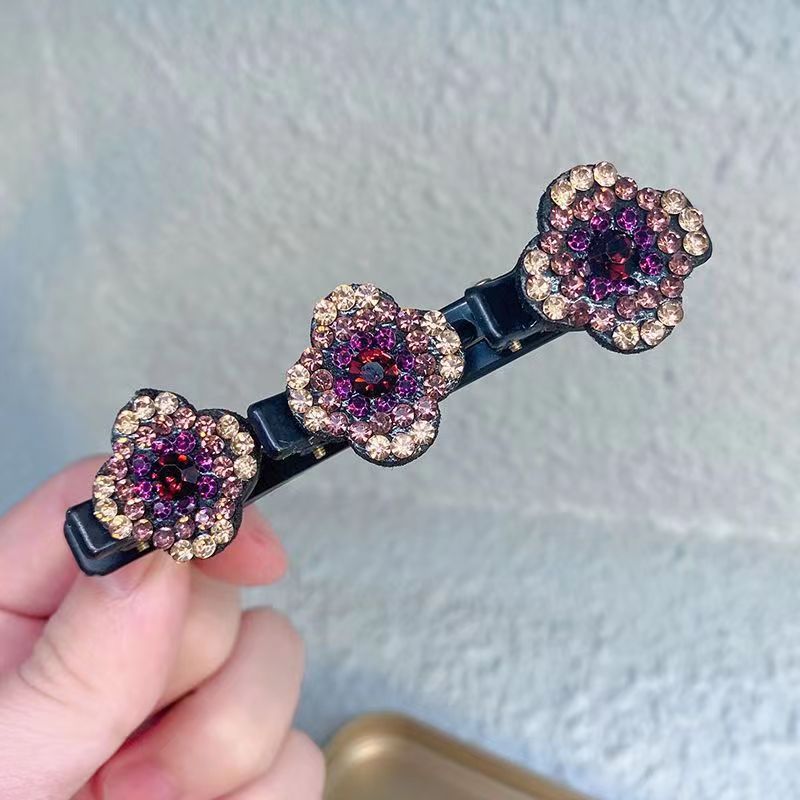 KayHair™ Sparkling Crystal Stone Braided Hair Clips